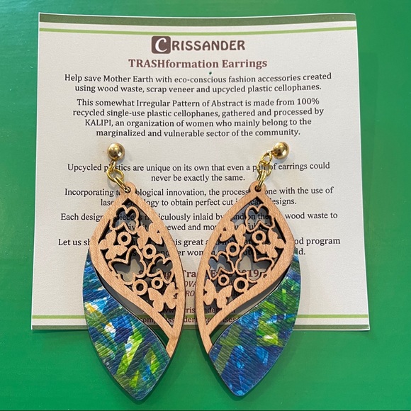 TRASHformation Upcycled Wood Earrings - Picture 2 of 5
